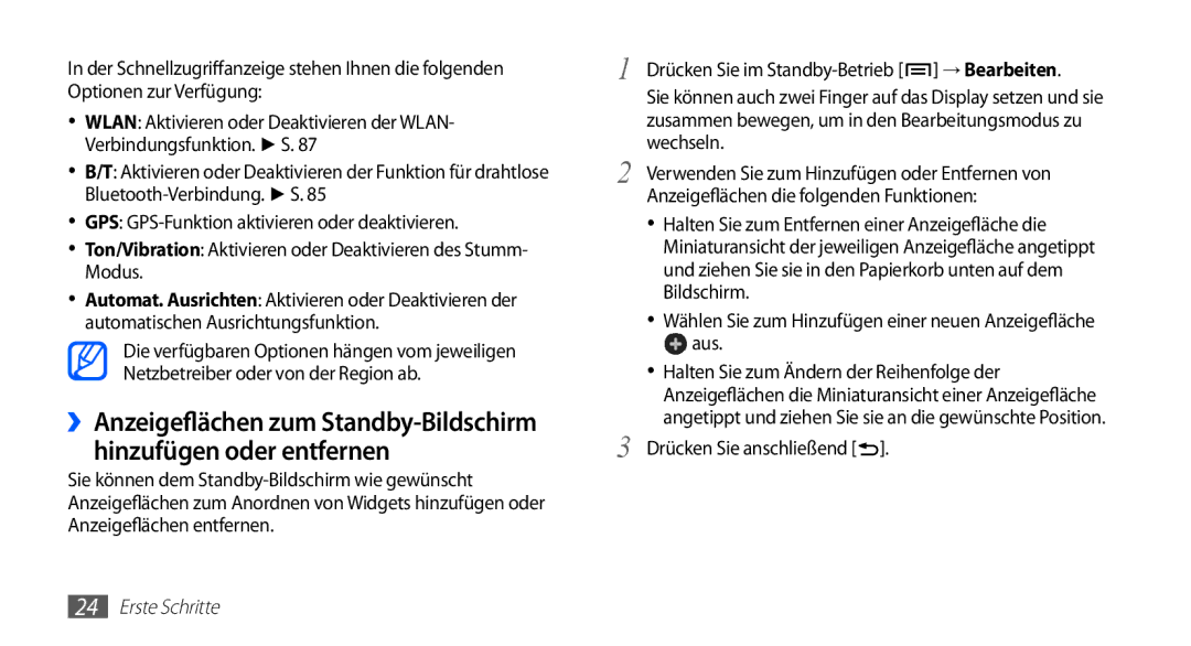 Samsung GT-S5830RWADTM, GT-S5830OKZDBT, GT-S5830OKYXEG, GT-S5830OKADBT, GT-S5830OKACOS manual Drücken Sie anschließend 