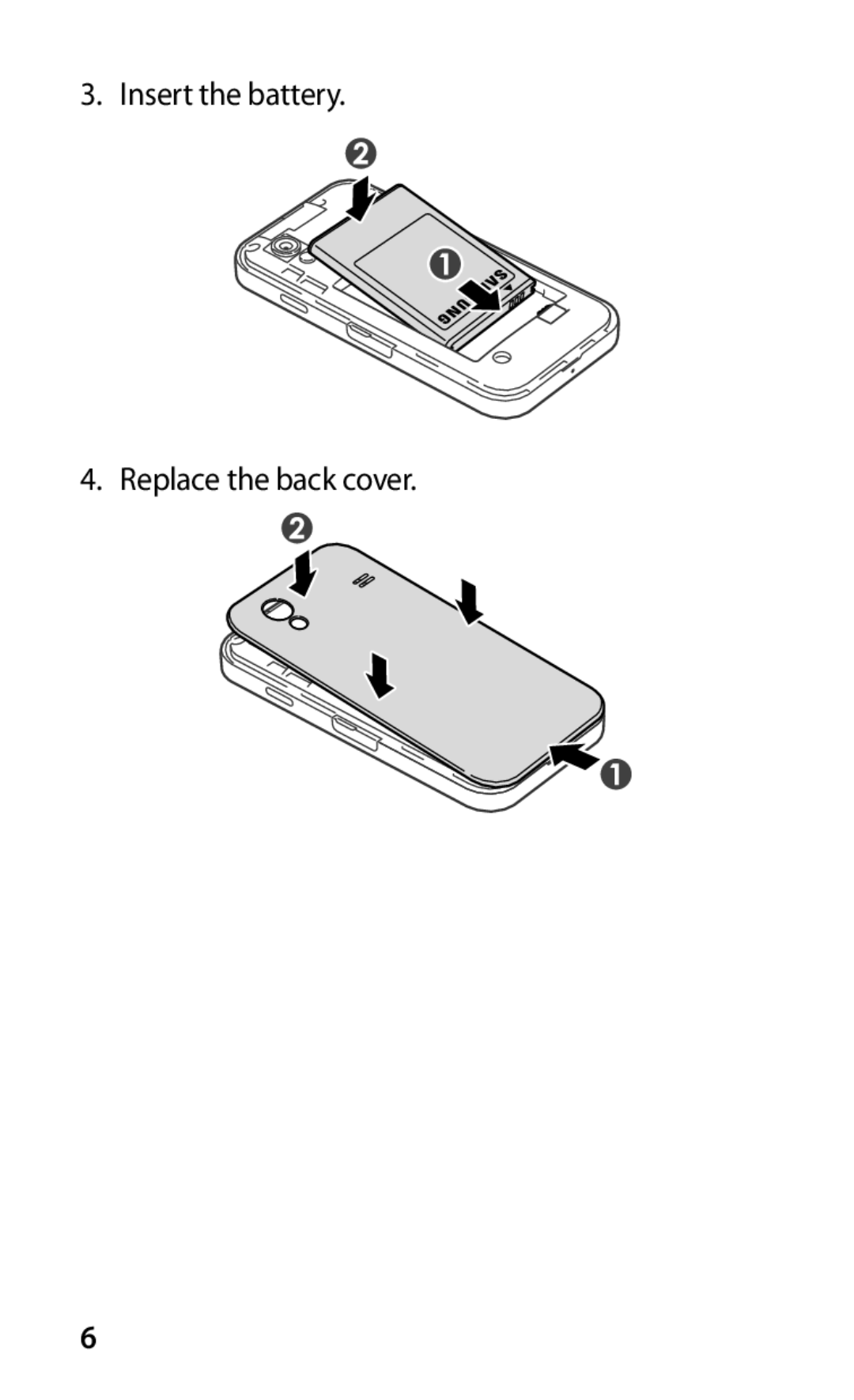 Samsung GT-S5830OKATUR, GT-S5830OKZDBT, GT-S5830OKYXEG, GT-S5830OKADBT manual Insert the battery Replace the back cover 