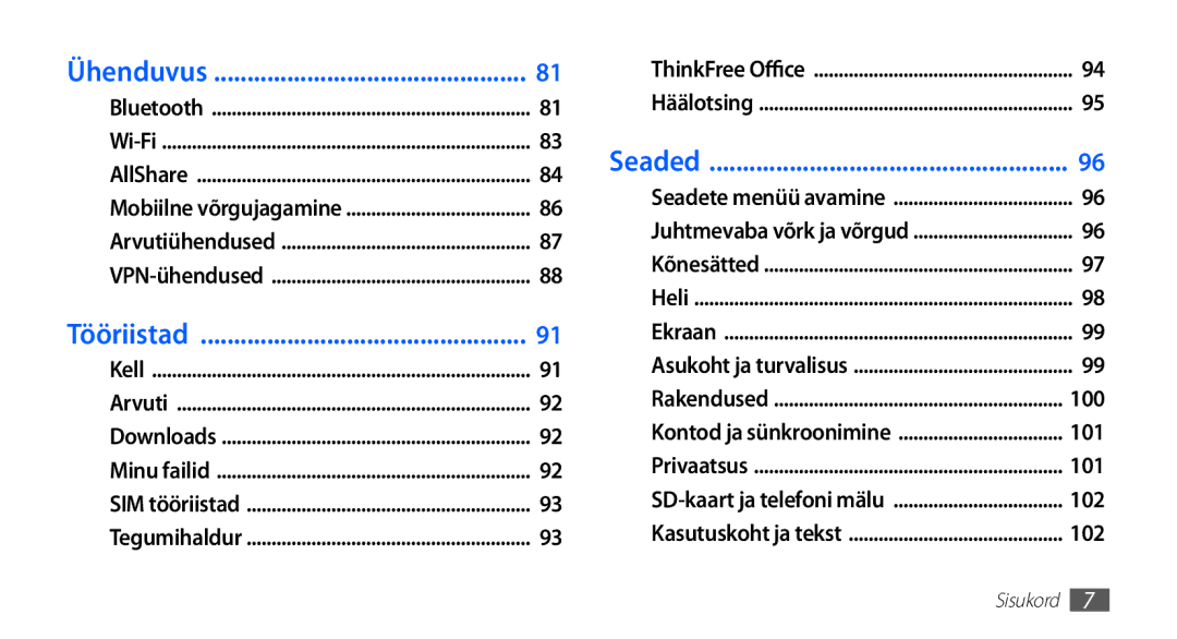 Samsung GT-S5830OKABAL, GT-S5830RWASEB, GT-S5830OKASEB manual Ühenduvus 