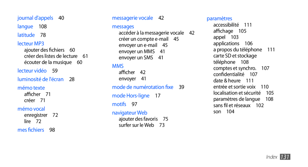 Samsung GT-S5830OKAVGF, GT-S5830RWASFR, GT-S5830OKAXEF, GT-S5830RWAFRE, GT-S5830RWAVGF, GT-S5830OKZBOG 111, 105, 106, 110, 108 