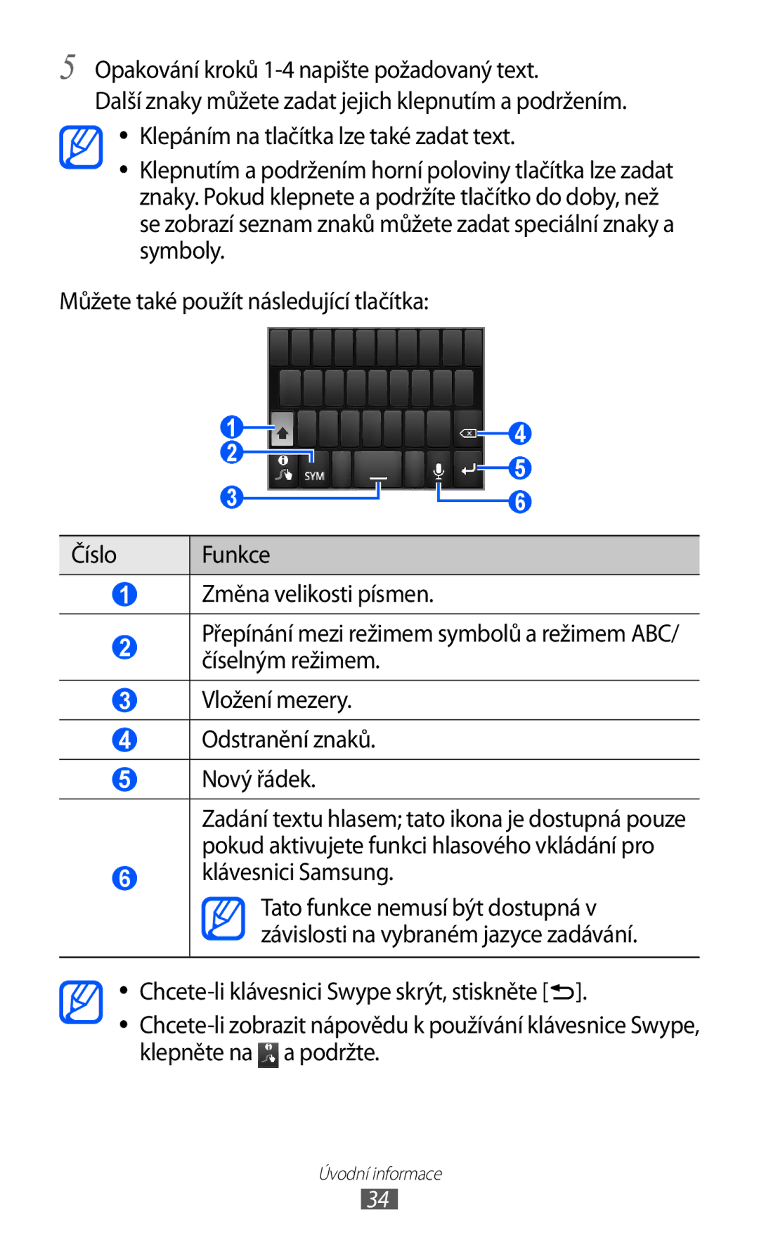 Samsung GT-S5830OKITMZ, GT-S5830UWIATO, GT-S5830OKIATO, GT-S5830OKIORS, GT2S5830PPIXEZ, GT-S5830PPIXSK manual Klávesnici Samsung 