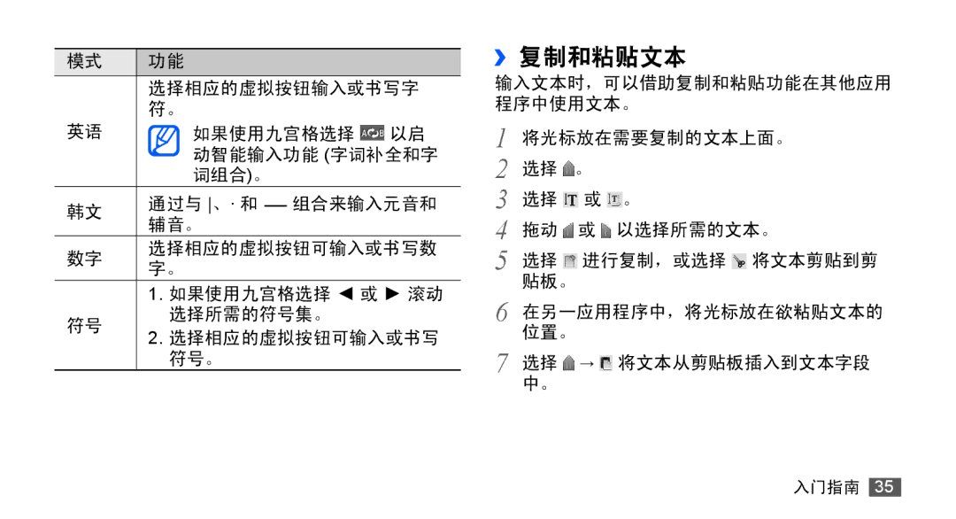 Samsung GT-S5830UWIXXV, GT-S5830UWIXEV, GT-S5830OKIXEV, GT-S5830OKIXXV, GT-S5830RWIXXV, GT-S5830RWIXEV manual ››复制和粘贴文本 