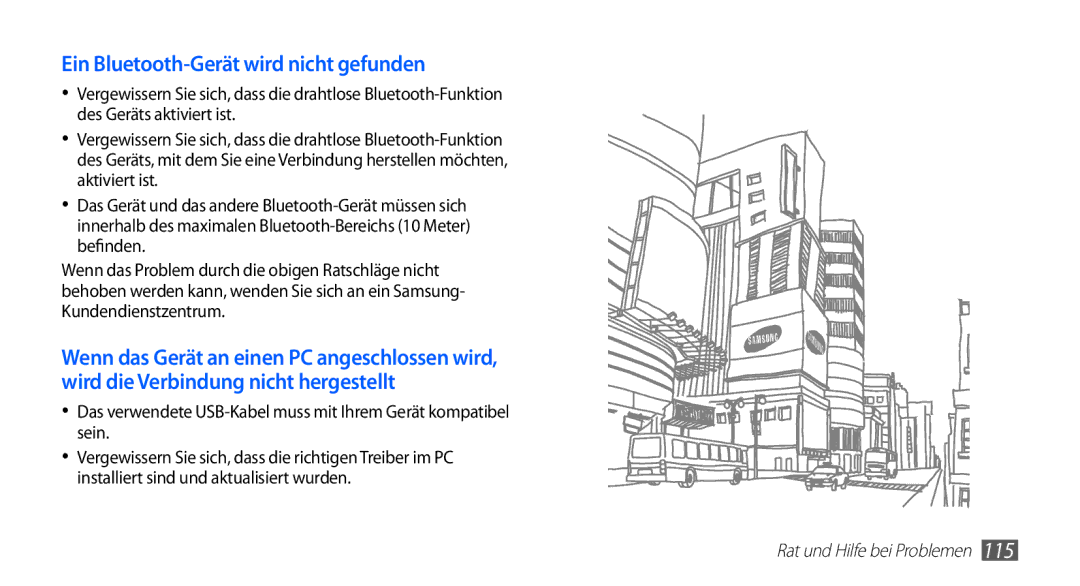 Samsung GT-S5839OKICOS, GT-S5839OKIDTR, GT-S5839UWITCL, GT-S5839OKITCL manual Ein Bluetooth-Gerät wird nicht gefunden 