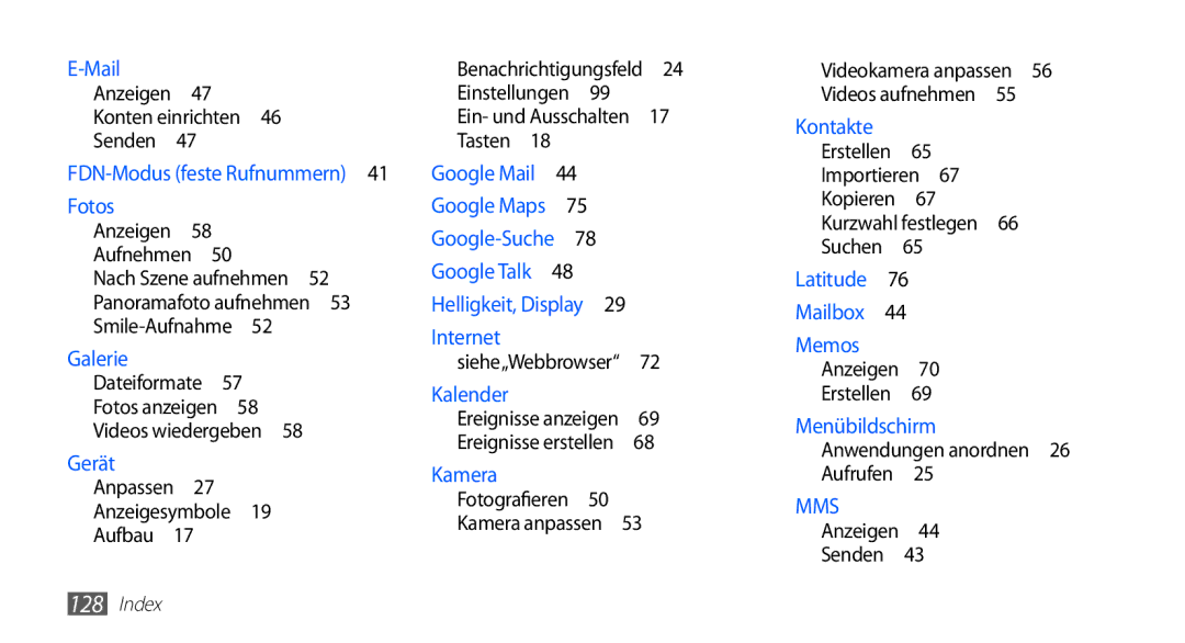 Samsung GT-S5839OKIDTR, GT-S5839UWITCL, GT-S5839OKITCL, GT-S5839OKIDTM manual Gerät, Anwendungen anordnen 26 Aufrufen  