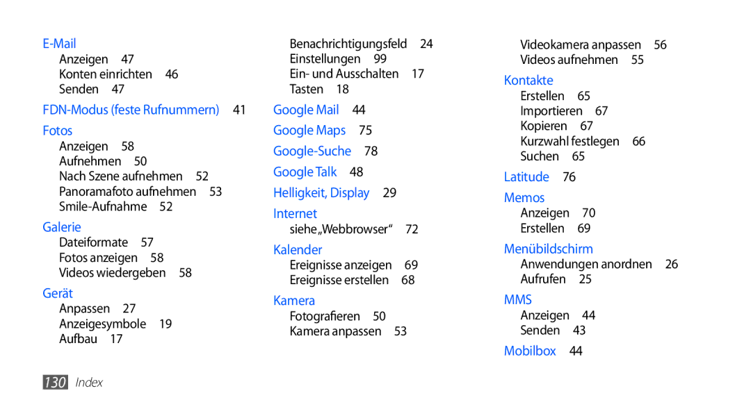 Samsung GT-S5839OKIDTR, GT-S5839UWITCL, GT-S5839OKITCL, GT-S5839OKIDTM manual Gerät, Anwendungen anordnen 26 Aufrufen  