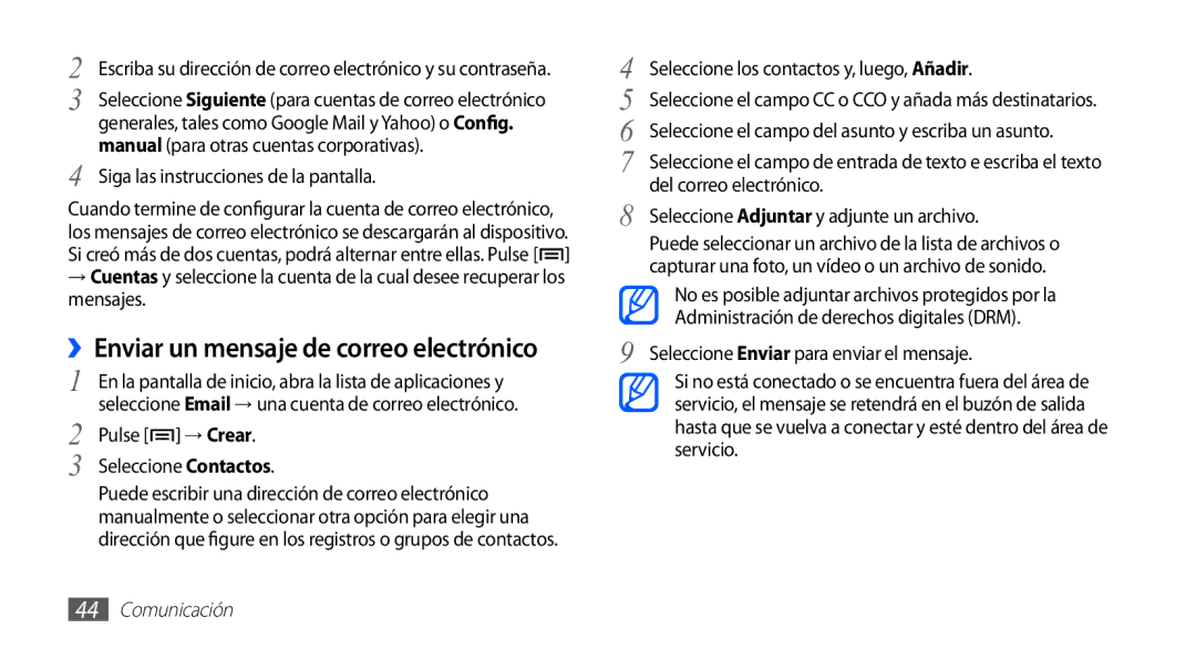 Samsung GT-S5839RWIAMN, GT-S5839UWIAMN manual Siga las instrucciones de la pantalla, Pulse → Crear Seleccione Contactos 