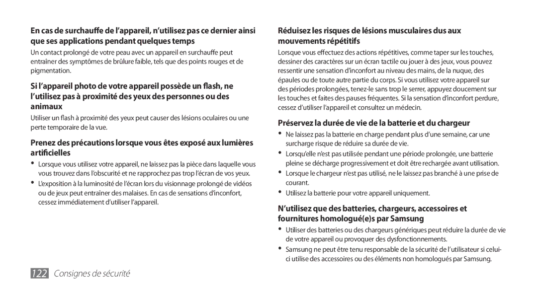 Samsung GT-S5839UWIXEF, GT-S5839RWILPM, GT-S5839UWISFR manual Préservez la durée de vie de la batterie et du chargeur 