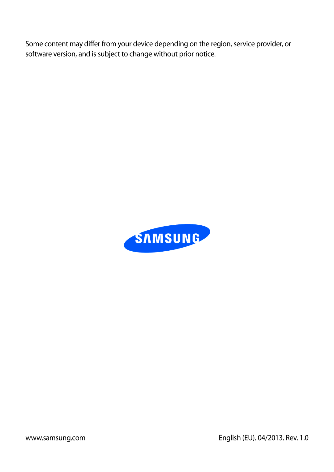 Samsung GT-S6010RWAITV, GT-S6010BBADBT, GT-S6010BBAITV manual English EU /2013. Rev 