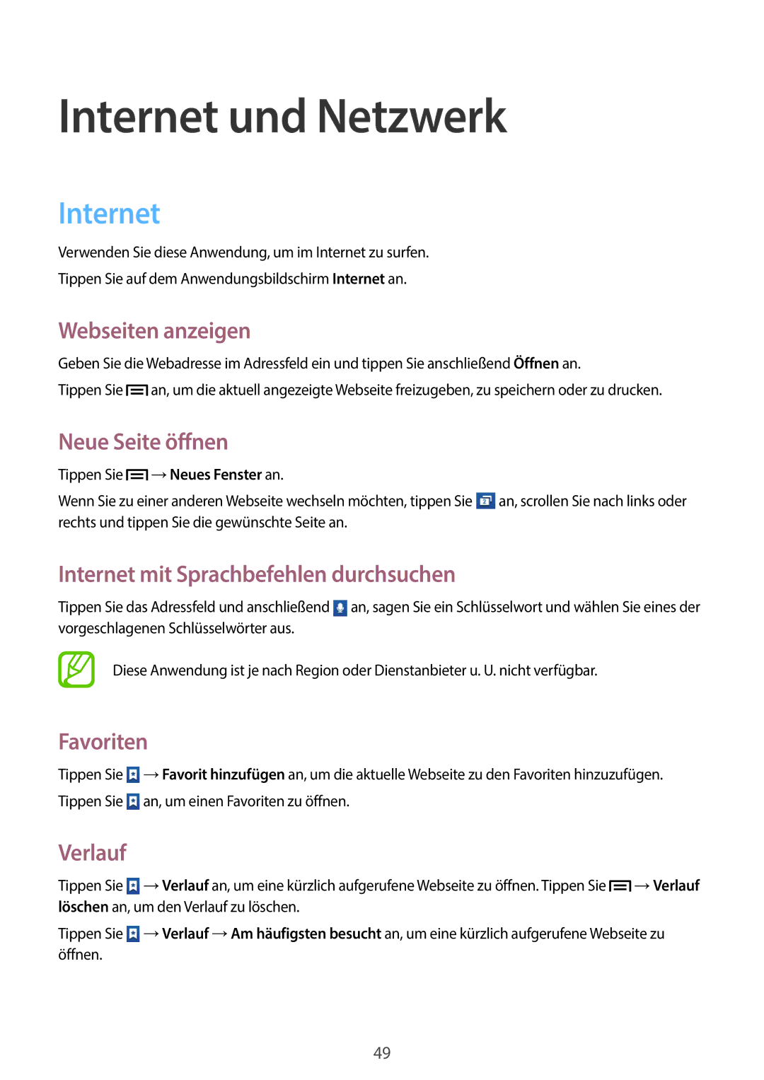 Samsung GT-S6010BBADBT manual Internet und Netzwerk 