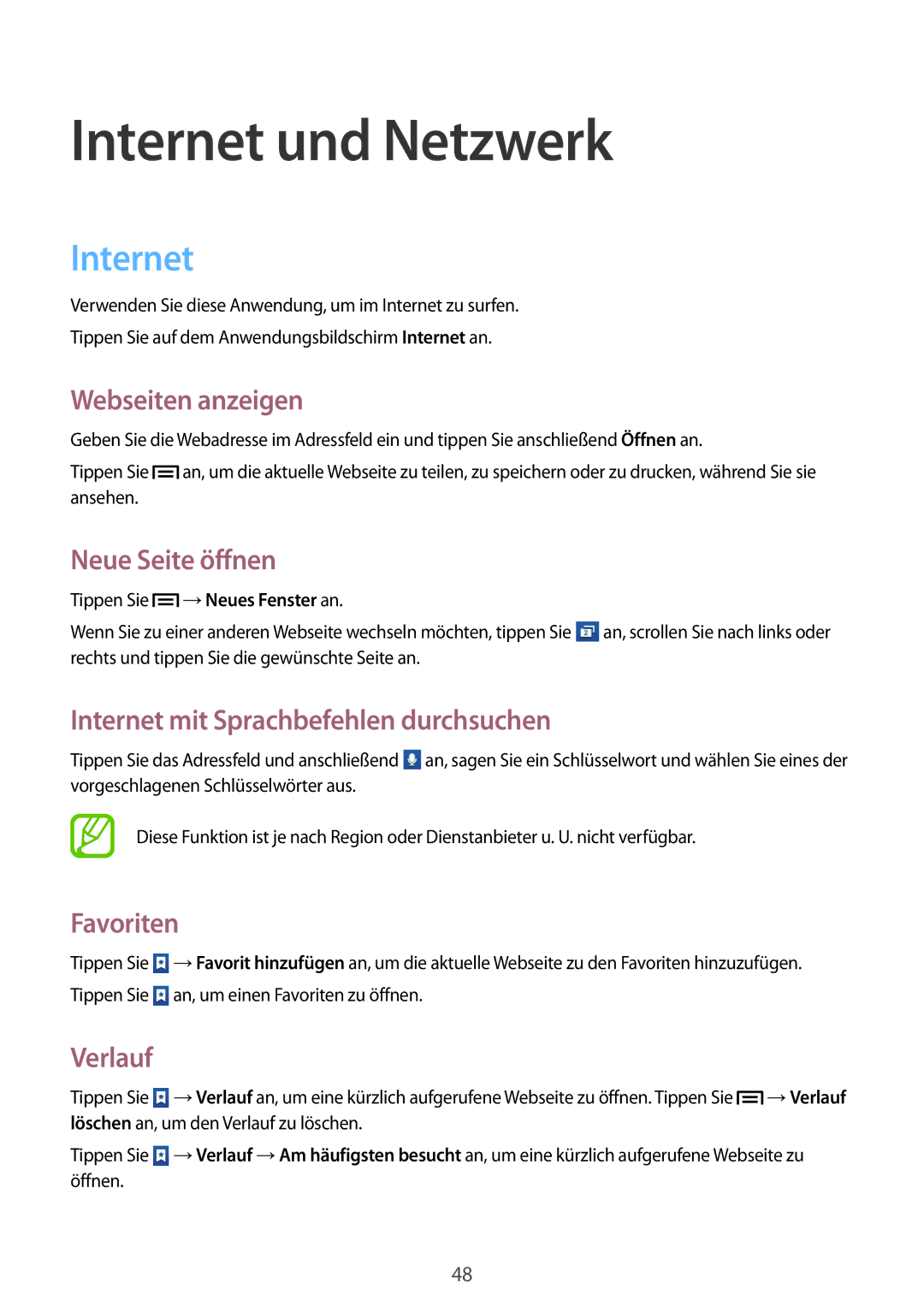 Samsung GT-S6010BBADBT manual Internet und Netzwerk 