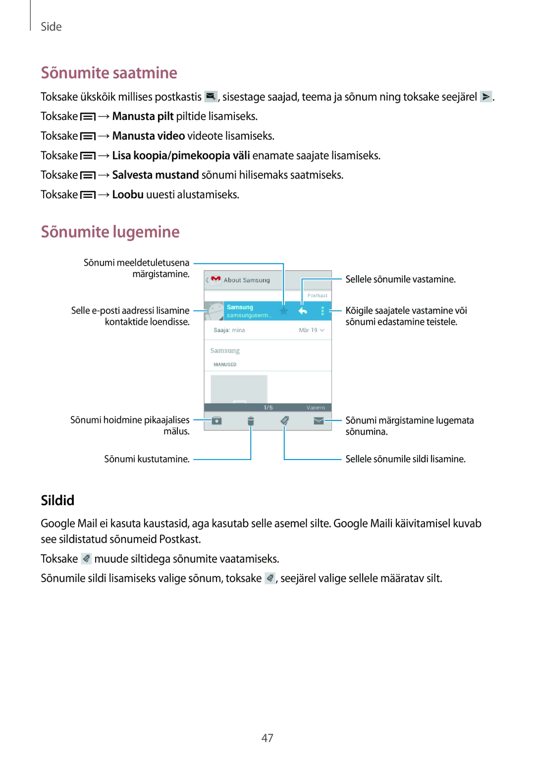 Samsung GT-S6012ZYASEB, GT-S6012BBASEB, GT-S6012RWASEB manual Sildid 