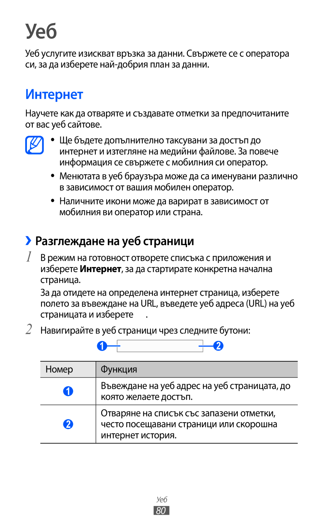 Samsung GT-S6102TKABGL, GT-S6102ALABGL, GT2S6102UWABGL, GT-S6102SKABGL manual Уеб, Интернет, ››Разглеждане на уеб страници 