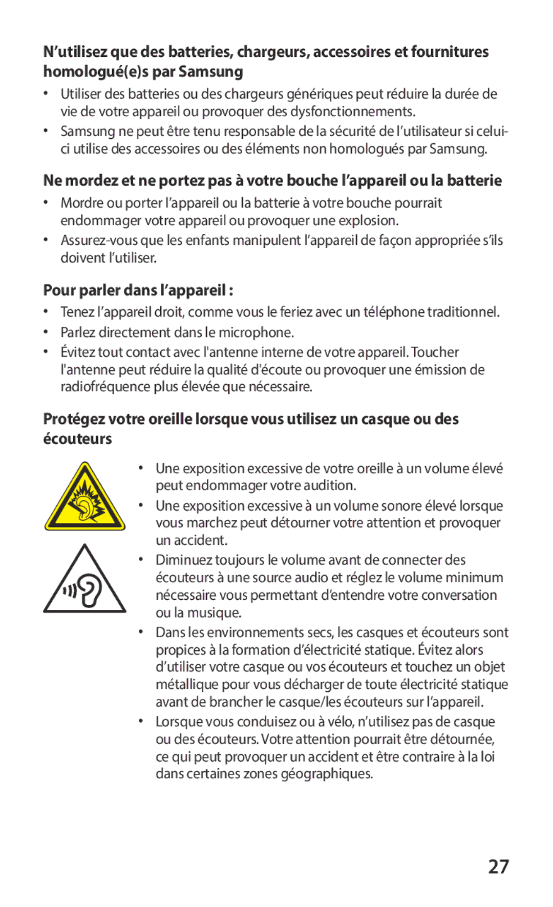 Samsung GT-S6102SKAXEF, GT-S6102UWAXEF manual Pour parler dans l’appareil, Parlez directement dans le microphone 