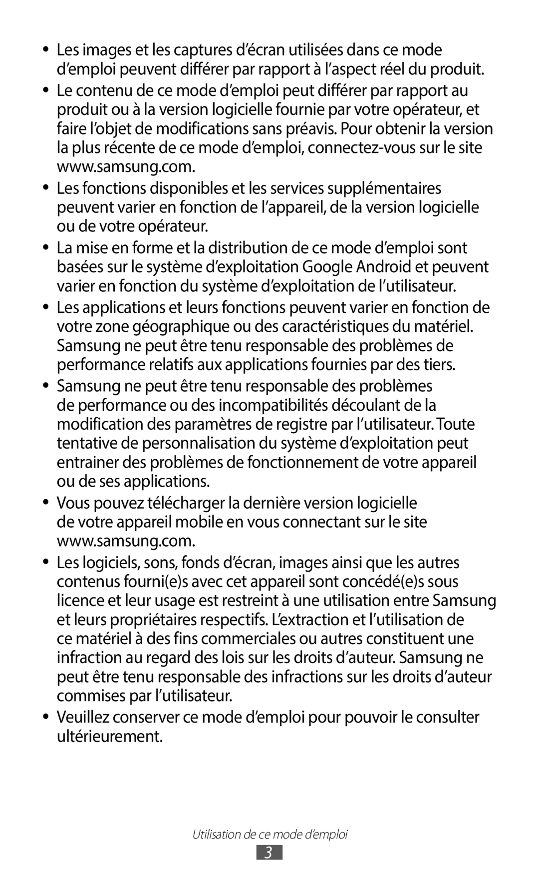 Samsung GT-S6102SKAXEF, GT-S6102UWAXEF manual Utilisation de ce mode d’emploi 