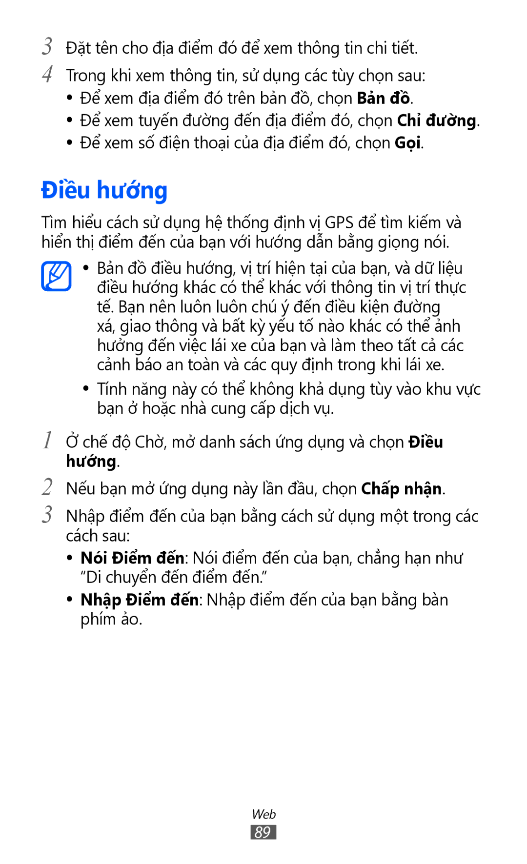 Samsung GT-S6102ALAXXV, GT-S6102UWAXXV, GT-S6102SKAXXV manual Điêu hương, Đặt tên cho địa điểm đó để xem thông tin chi tiết 