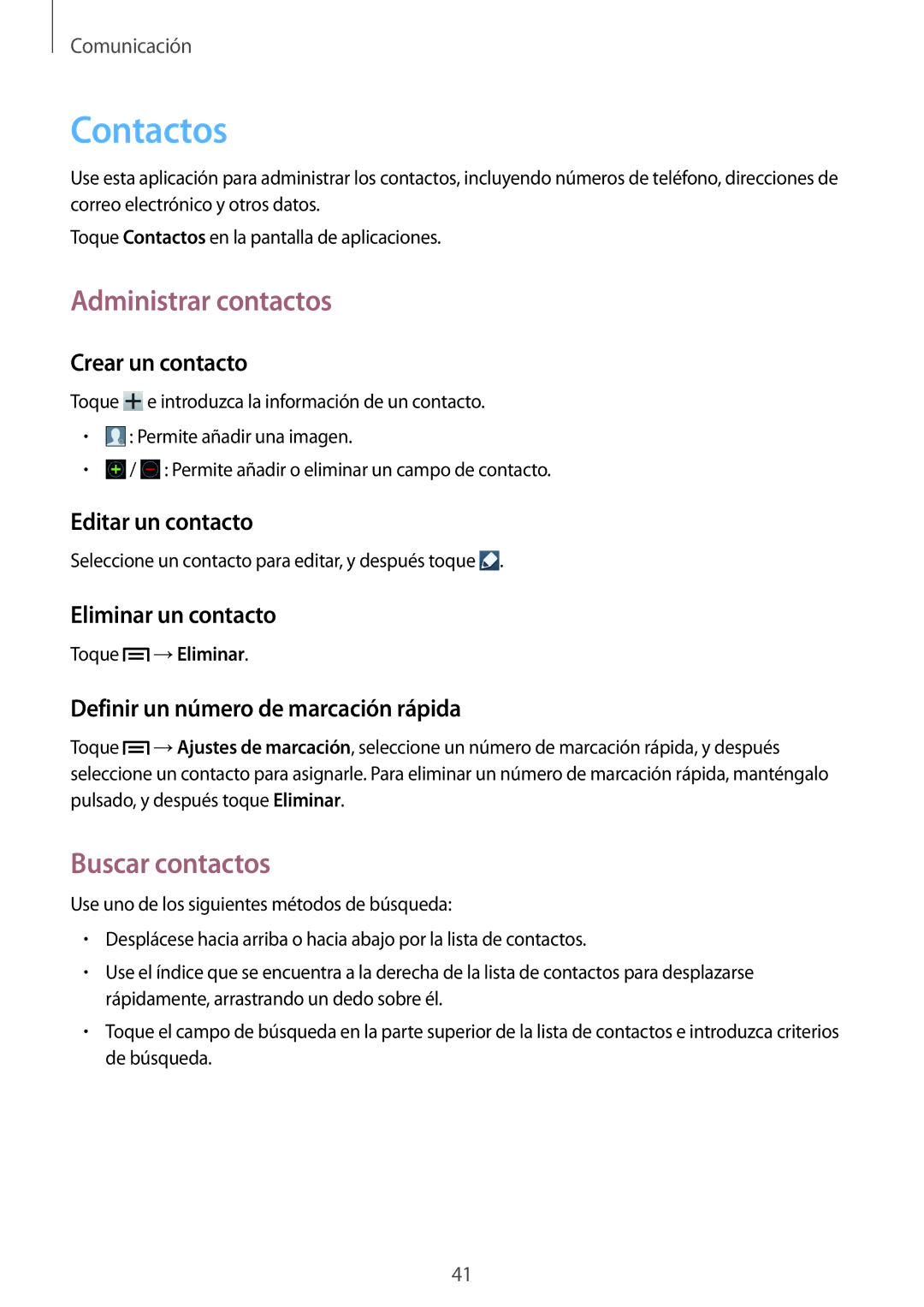 Samsung GT-S6310DBAYOG, GT-S6310WRAYOG, GT-S6310DBAPHE, GT-S6310ZWATPH Contactos, Administrar contactos, Buscar contactos 