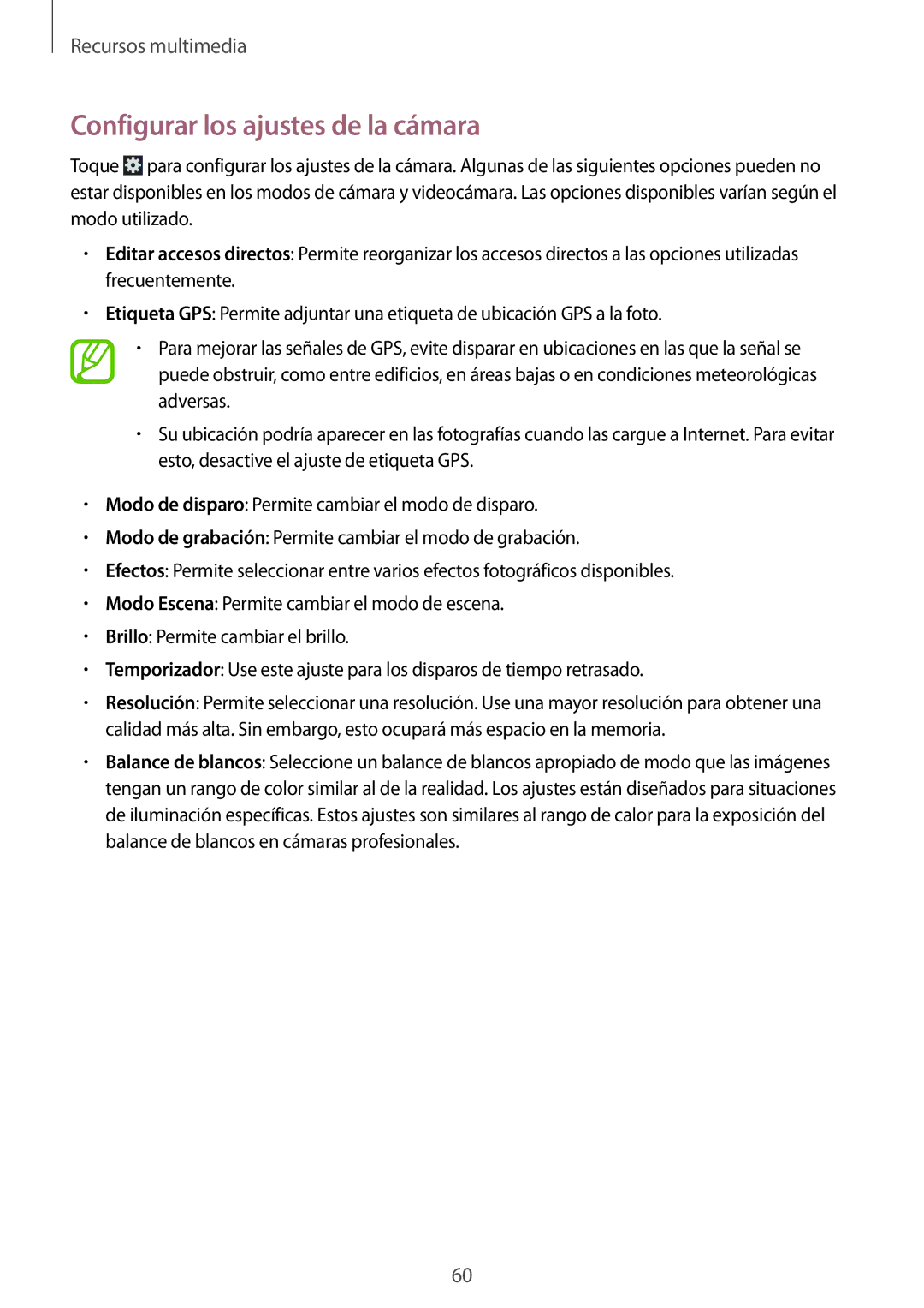 Samsung GT-S6310ZWAPHE, GT-S6310WRAYOG, GT-S6310DBAPHE, GT-S6310ZWATPH, GT-S6310ZWAYOG Configurar los ajustes de la cámara 