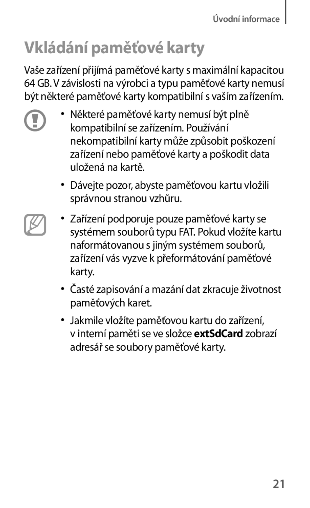 Samsung GT2S6310ZWNORX, GT-S6310ZWNTPL, GT-S6310MSNTRG, GT2S6310ZWNTMS, GT-S6310DBNORS, GT-S6310DBNIDE Vkládání paměťové karty 