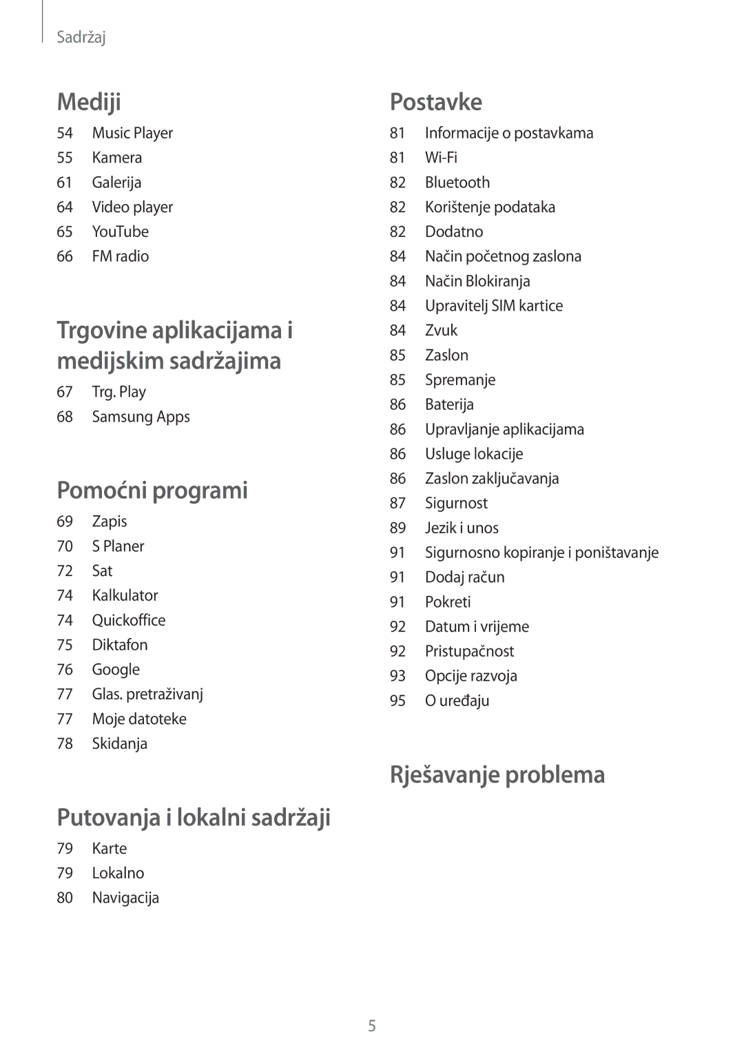 Samsung GT2S6312DBATRA, GT-S6312WRATRA, GT2S6312WRATRA, GT-S6312DBATRA manual Putovanja i lokalni sadržaji 