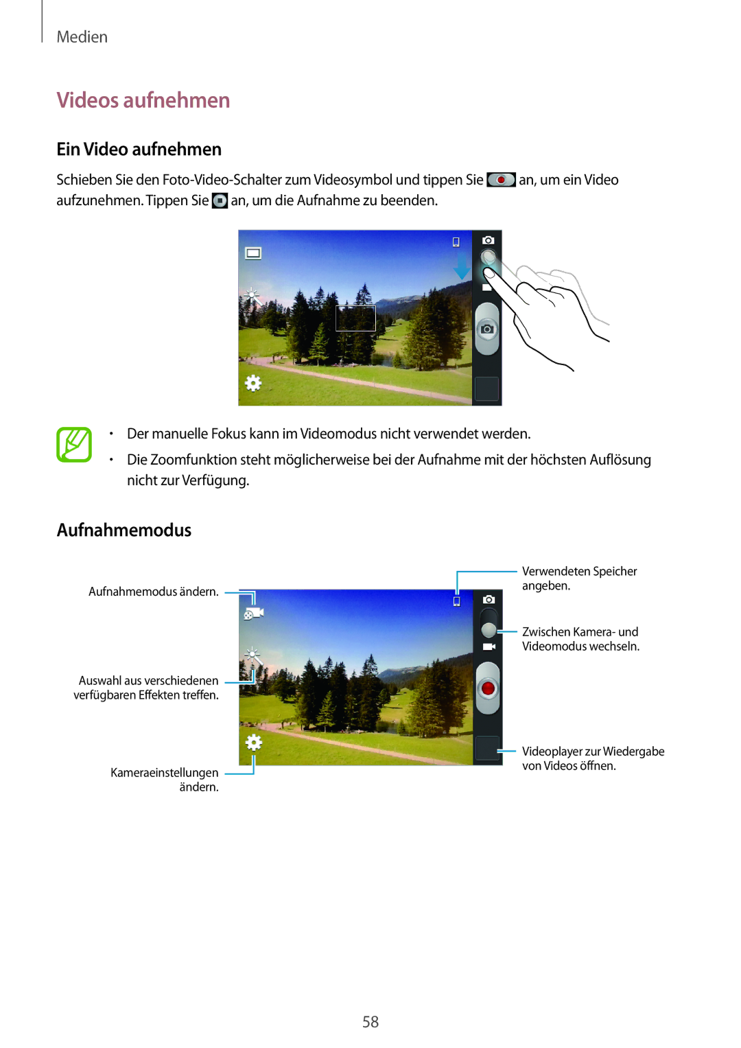 Samsung GT-S6312DBATPH, GT-S6312ZWATPH, GT2S6312ZWADBT, GT2S6312DBADBT, GT-S6312DBADBT Videos aufnehmen, Ein Video aufnehmen 