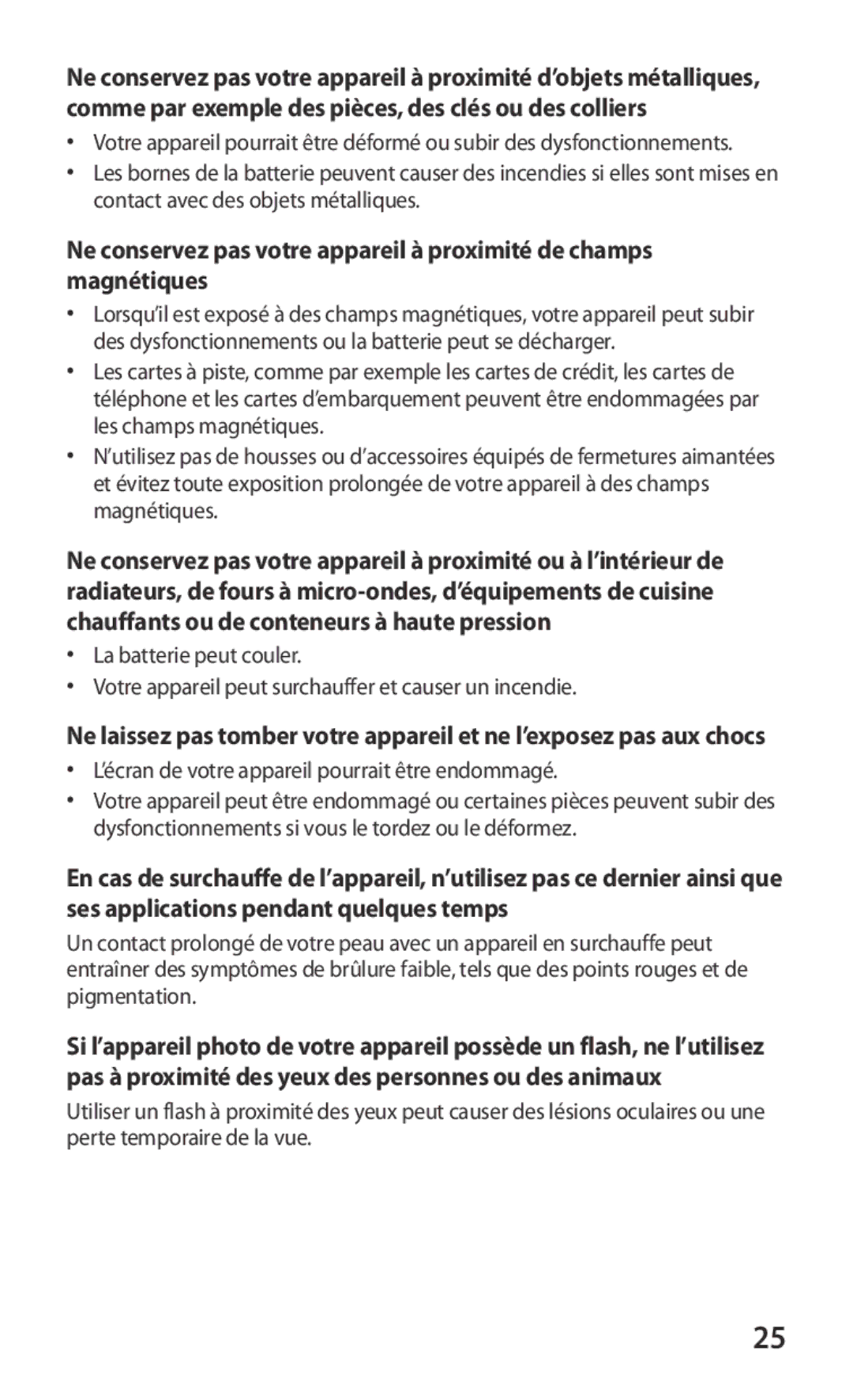 Samsung GT-S6500ZYASFR, GT-S6500HAAXEF, GT-S6500XKSNRJ, GT-S6500ZYAXEF manual ’écran de votre appareil pourrait être endommagé 