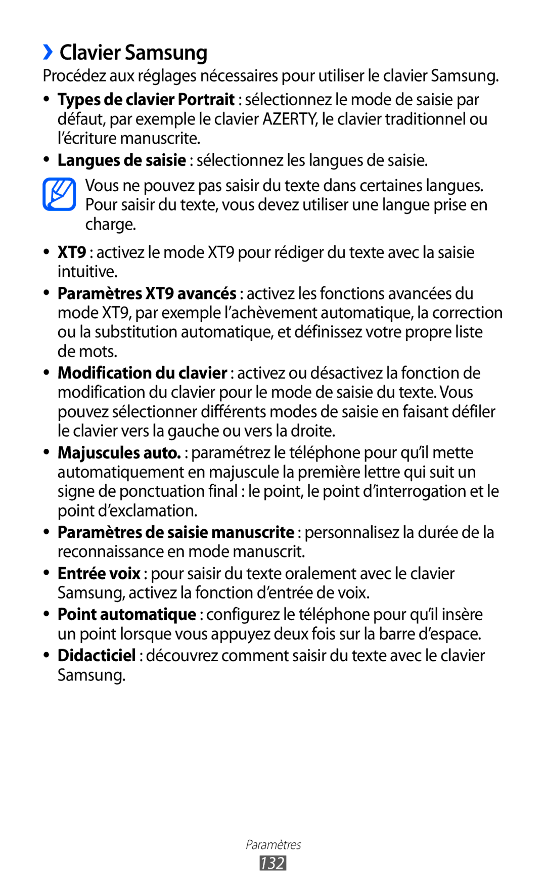 Samsung GT-S6500HAASFR, GT-S6500HAAXEF, GT-S6500XKSNRJ, GT-S6500ZYAXEF, GT-S6500ZYAFTM, GT-S6500XKAFTM ››Clavier Samsung, 132 