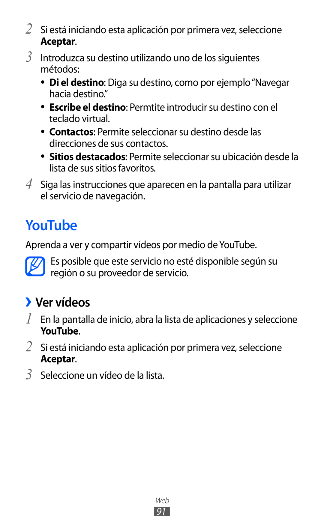 Samsung GT-S6500RWDTMN, GT-S6500RWAITV, GT-S6500XKADBT manual YouTube, ››Ver vídeos, Seleccione un vídeo de la lista 