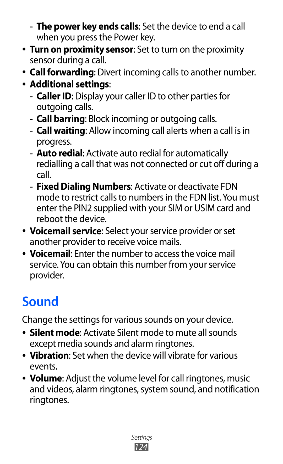 Samsung GT-S6500RWAITV, GT-S6500RWDTUR, GT-S6500HADDBT manual Sound, Change the settings for various sounds on your device 