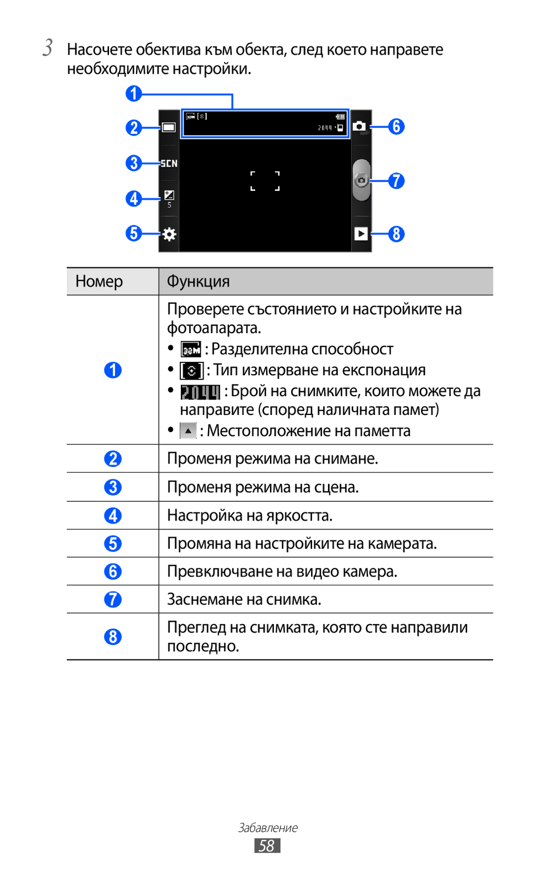 Samsung GT2S6500ZYDBGL Фотоапарата, Разделителна способност, Тип измерване на експонация, Направите според наличната памет 