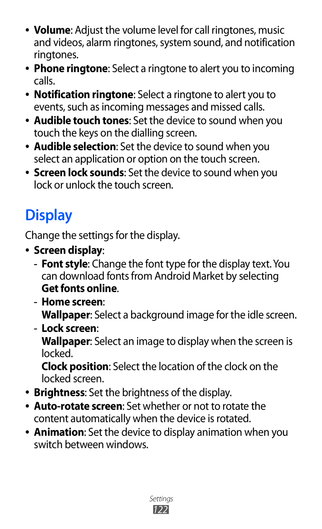 Samsung GT-S6500XKDTHR, GT-S6500ZYDKSA, GT-S6500ZYDJED, GT-S6500ZYDAFG Display, Screen display, Home screen, Lock screen 