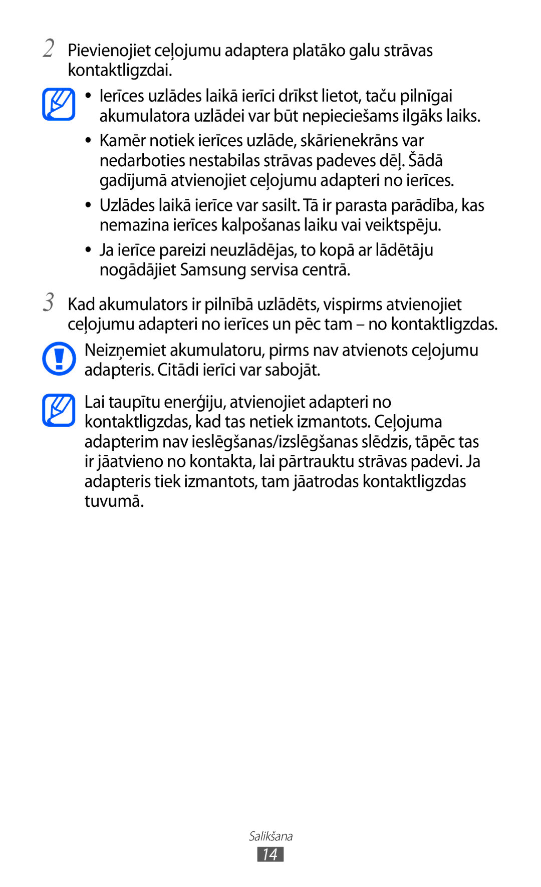 Samsung GT-S6500RWDSEB, GT-S6500ZYDSEB manual Salikšana 