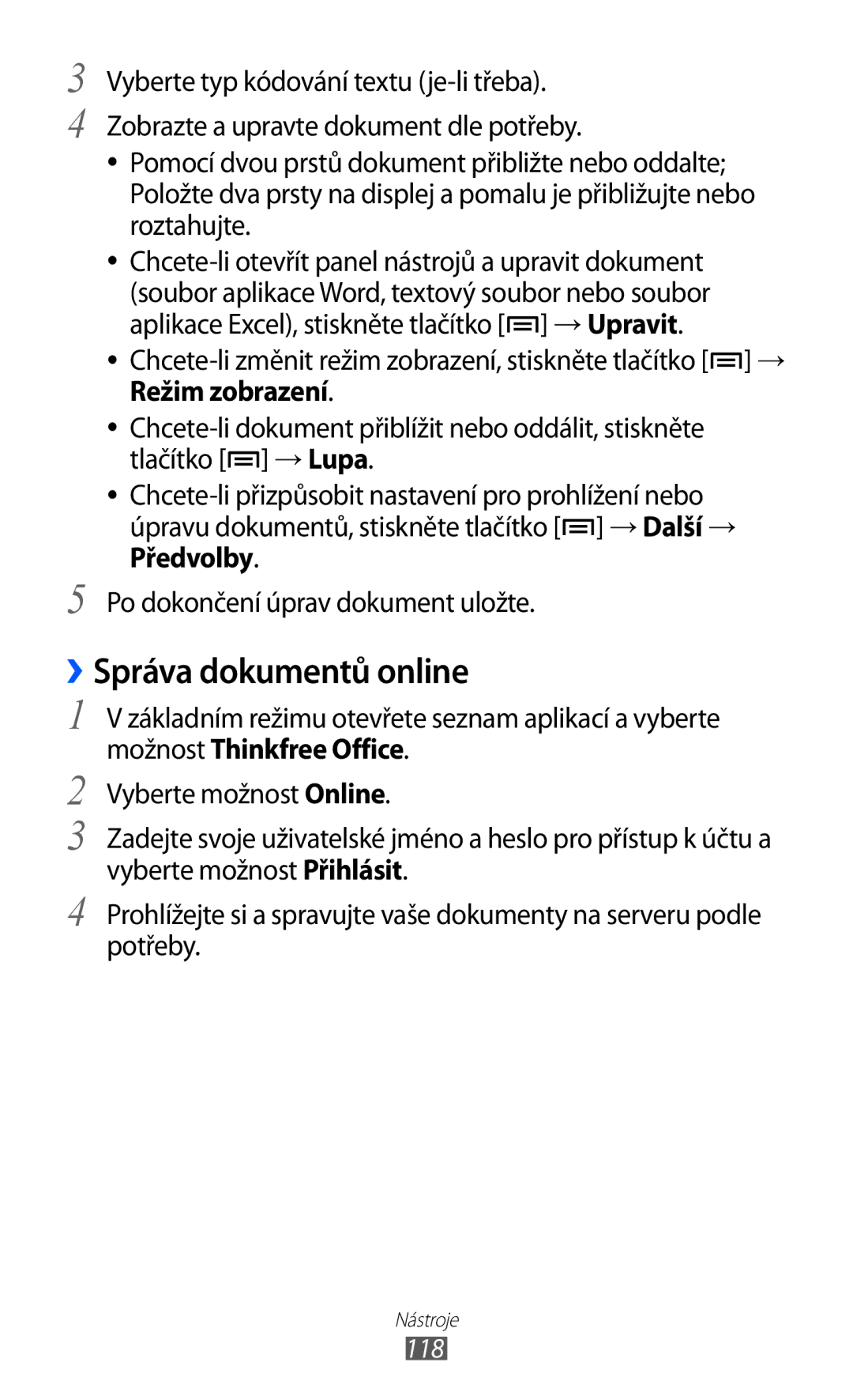 Samsung GT2S6500HAAXEZ, GT-S6500ZYDXEO, GT-S6500XKASWR, GT2S6500ZYATMZ, GT2S6500HAAO2C manual ››Správa dokumentů online, 118 