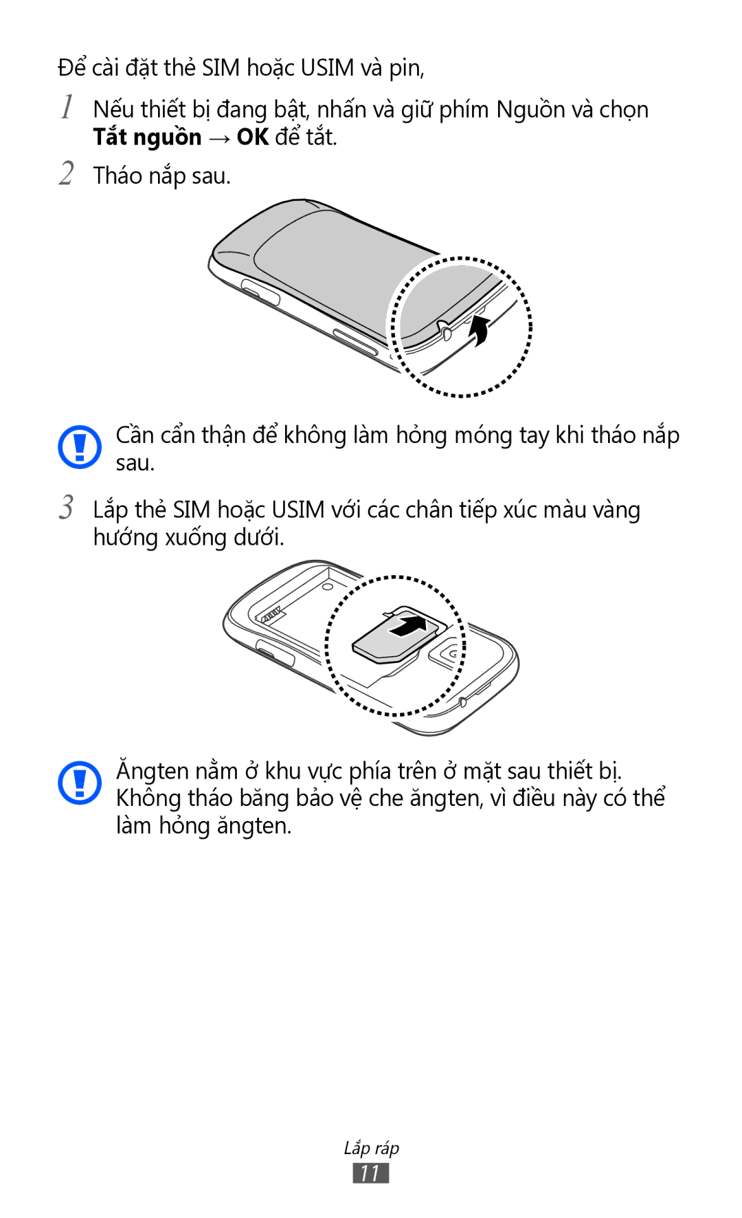 Samsung GT-S6500ZYDXXV manual Lắp ráp 