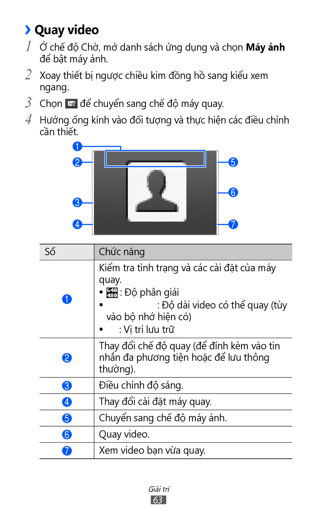 Samsung GT-S6500ZYDXXV manual ››Quay video 