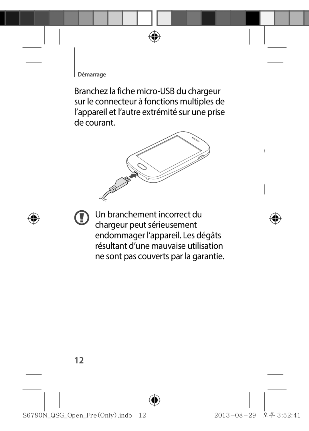 Samsung GT-S6790MKNXEF, GT-S6790MKNSFR, GT-S6790ZWYXEF, GT-S6790PWNSFR, GT-S6790PWNXEF manual Démarrage 