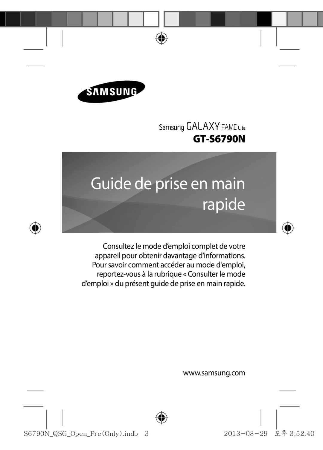 Samsung GT-S6790PWNSFR, GT-S6790MKNSFR, GT-S6790ZWYXEF, GT-S6790MKNXEF, GT-S6790PWNXEF manual Guide de prise en main rapide 