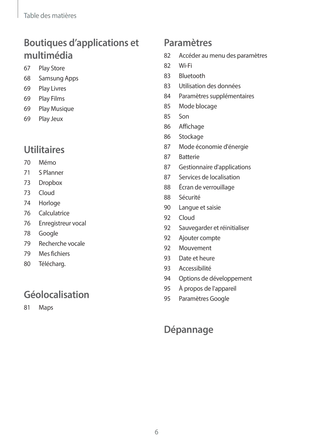 Samsung GT-S6790ZWYXEF, GT-S6790MKNSFR, GT-S6790PWNSFR, GT-S6790MKNXEF, GT-S6790PWNXEF manual Géolocalisation 