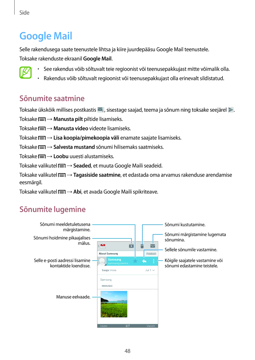 Samsung GT-S6790ZWYSEB, GT-S6790PWNSEB, GT-S6790MKNSEB manual Google Mail 