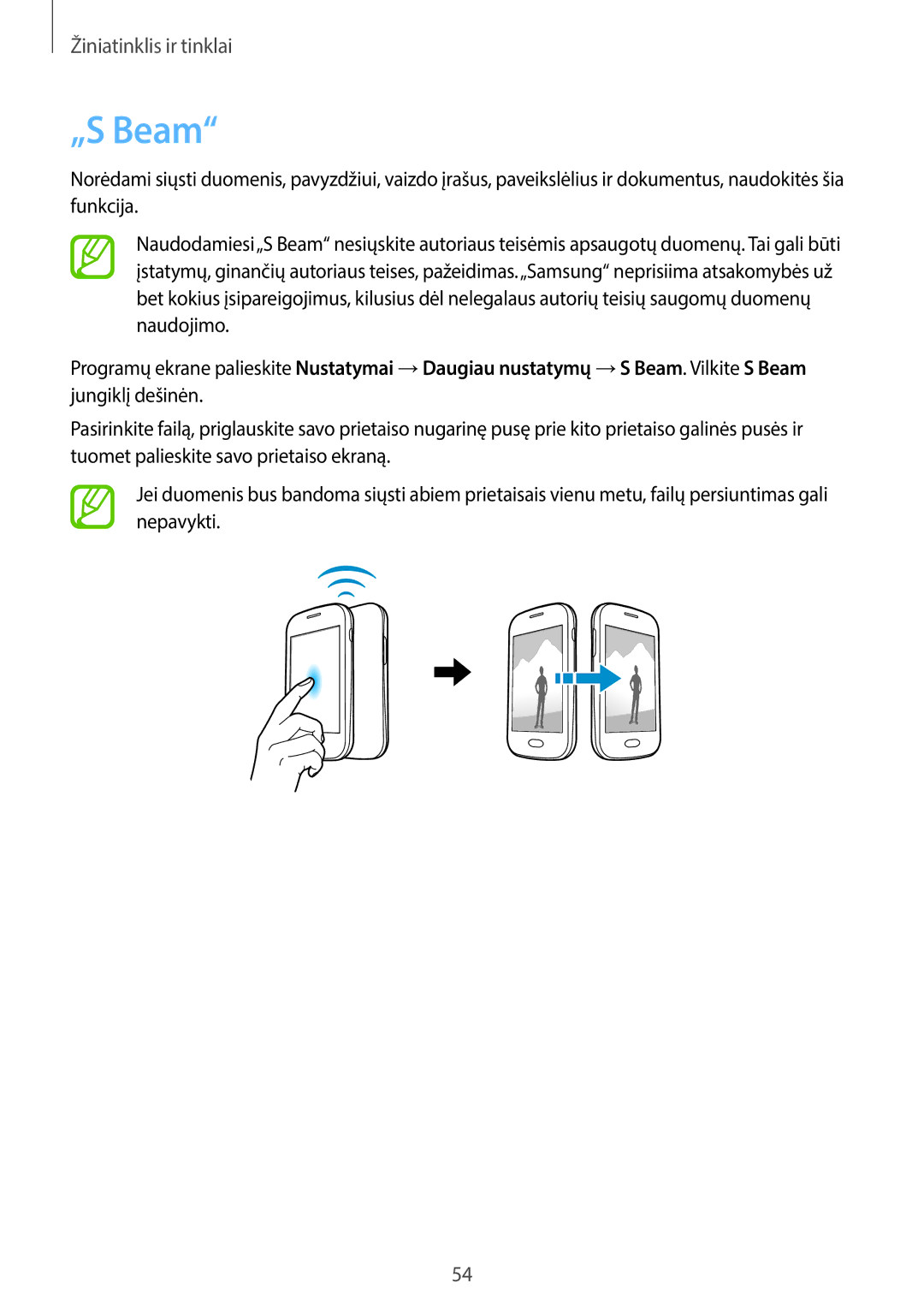 Samsung GT-S6790ZWYSEB, GT-S6790PWNSEB, GT-S6790MKNSEB manual „S Beam 