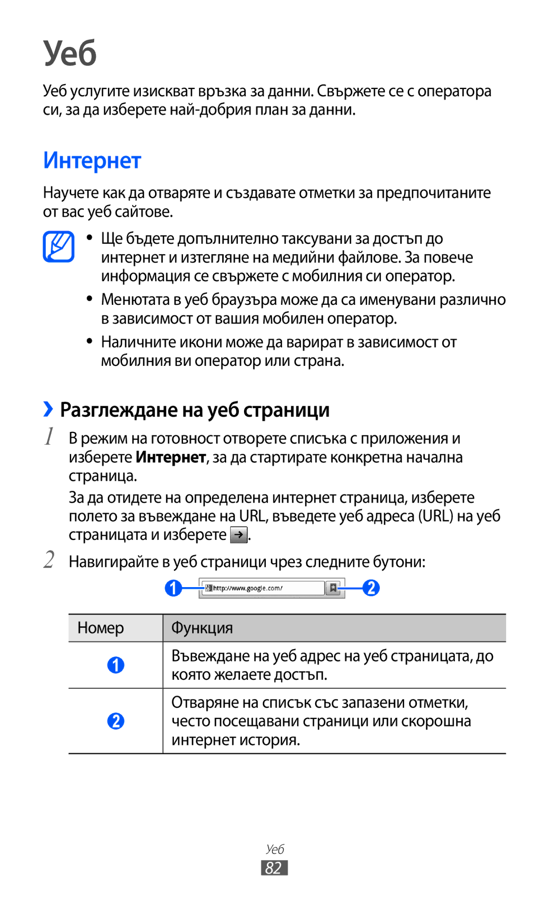 Samsung GT-S6802CWAVVT, GT-S6802CWABGL, GT-S6802HKAVVT, GT-S6802HKABGL manual Уеб, Интернет, ››Разглеждане на уеб страници 