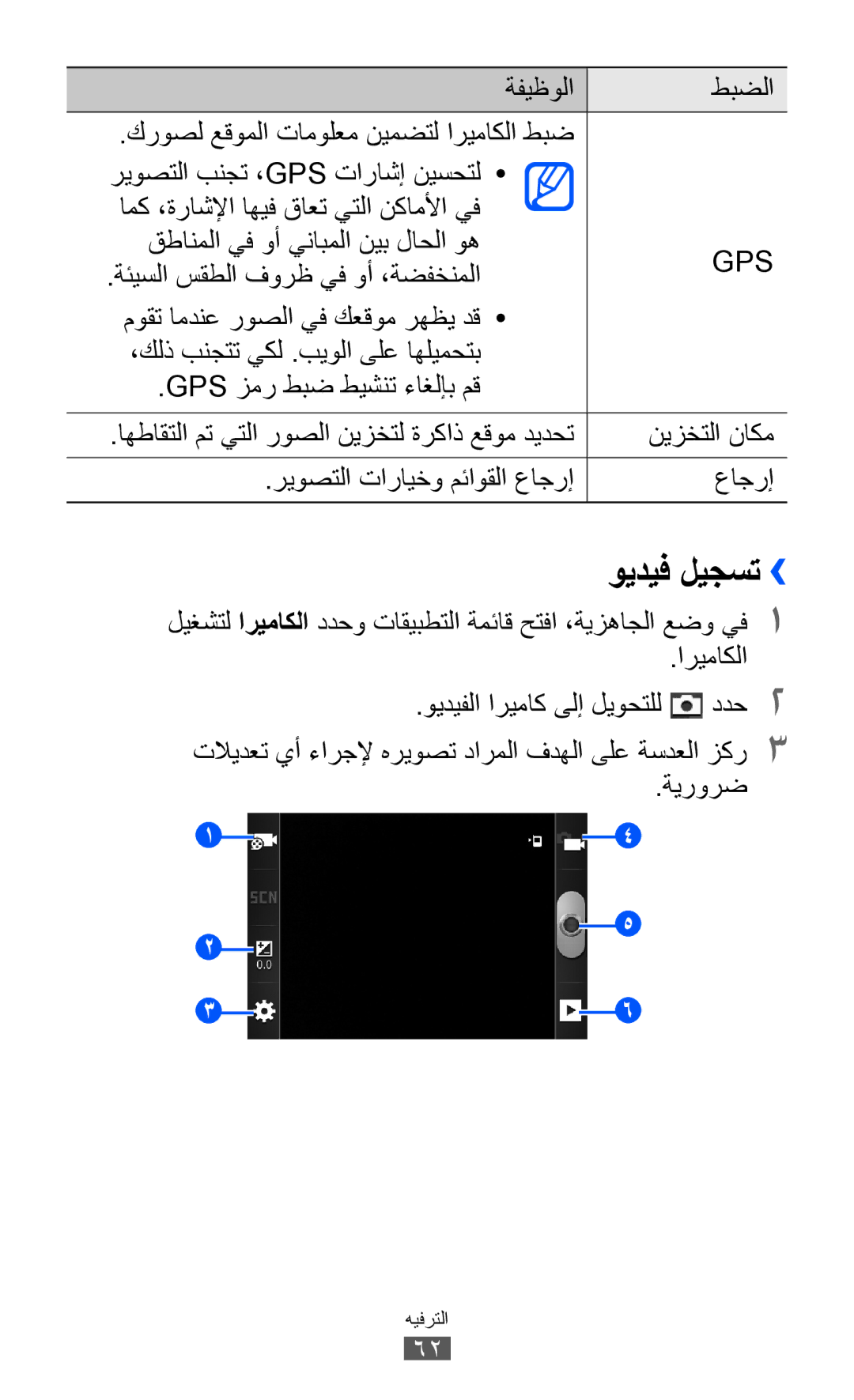 Samsung GT-S6802HKAJED manual ويديف ليجست››, ةئيسلا سقطلا فورظ يف وأ ،ةضفخنملا, نيزختلا ناكم, ريوصتلا تارايخو مئاوقلا عاجرإ 