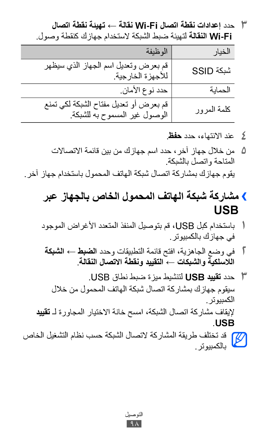 Samsung GT-S6802ZOATMC, GT-S6802CWAMRT, GT-S6802HKACAC, GT-S6802HKAMRT manual ربع زاهجلاب صاخلا لومحملا فتاهلا ةكبش ةكراشم›› 