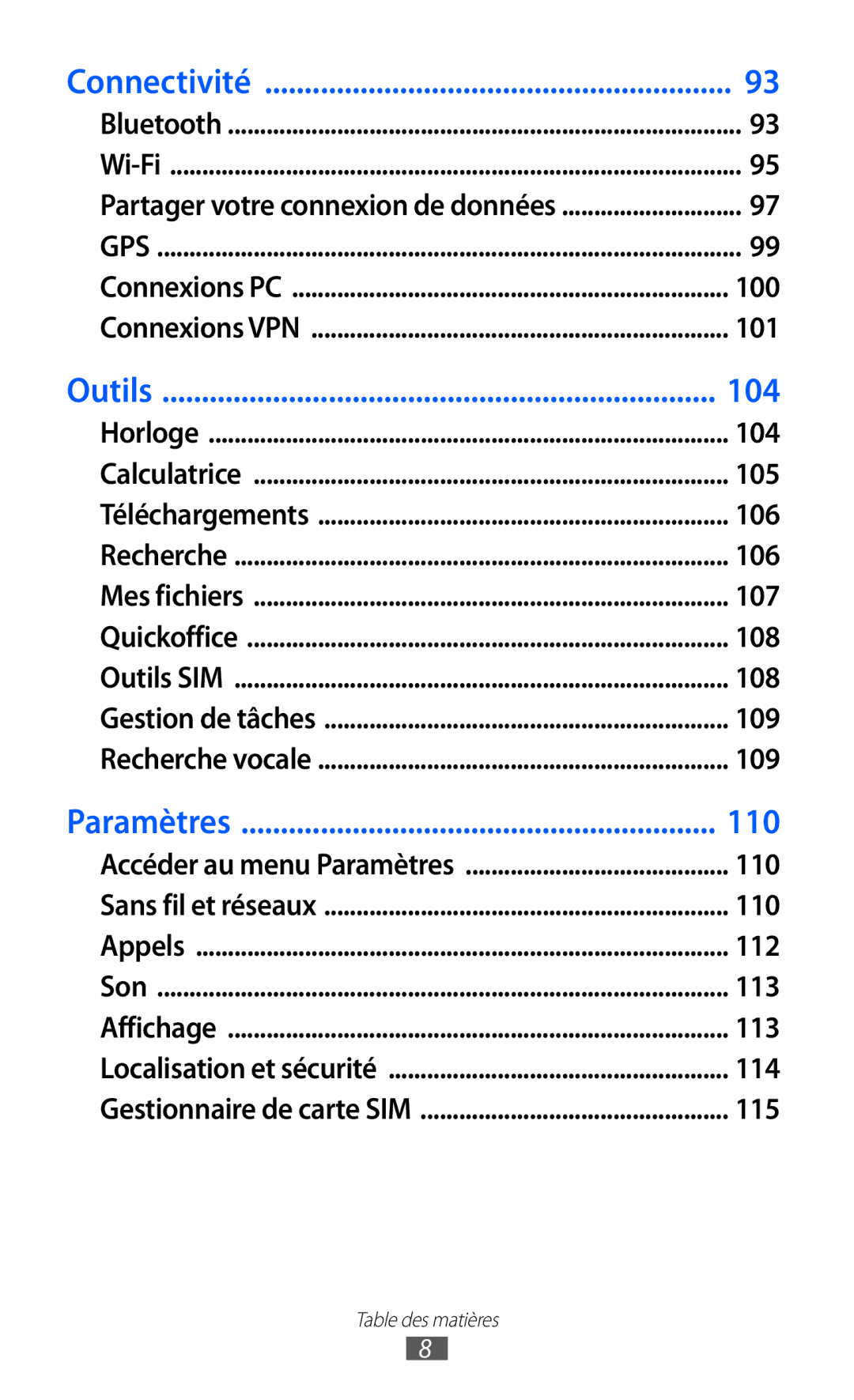 Samsung GT-S6802HKAXEF manual 104 