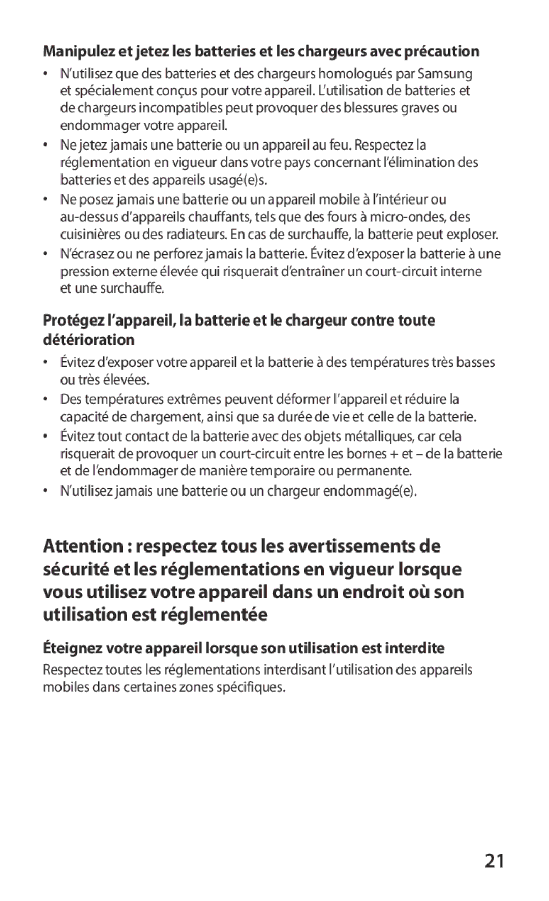 Samsung GT-S6802HKAXEF manual ’utilisez jamais une batterie ou un chargeur endommagée 