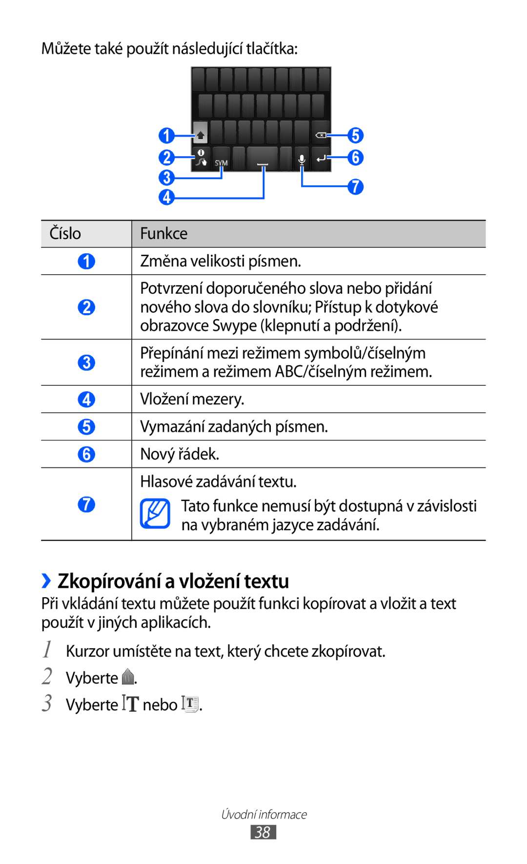 Samsung GT-S6802ZOAETL, GT-S6802ZKACOA, GT-S6802HKAORL, GT-S6802HKAETL, GT-S6802ZYAORX manual ››Zkopírování a vložení textu 