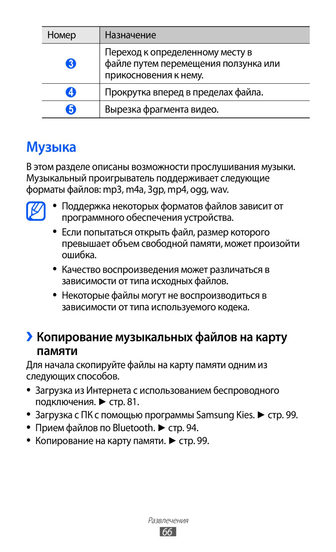 Samsung GT-S6802ZIASER, GT-S6802ZYASER, GT-S6802CWASER manual Музыка, ››Копирование музыкальных файлов на карту памяти 