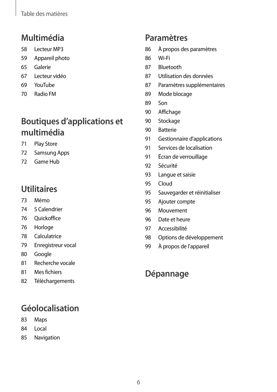 Samsung GT-S6810MBNFTM manual Géolocalisation 