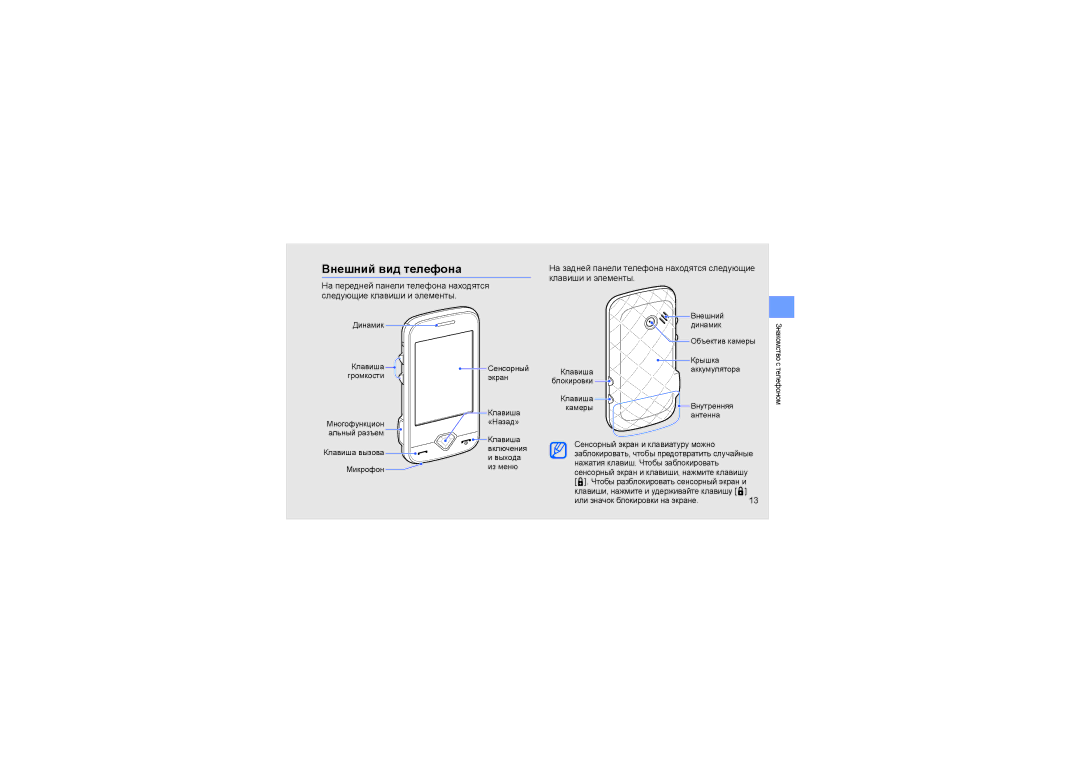 Samsung GT-S7070PWASER, GT-S7070XDASEB, GT-S7070PWASEB, GT-S7070PWBSER, GT-S7070XDASER, GT-S7070XDBSER Внешний вид телефона 