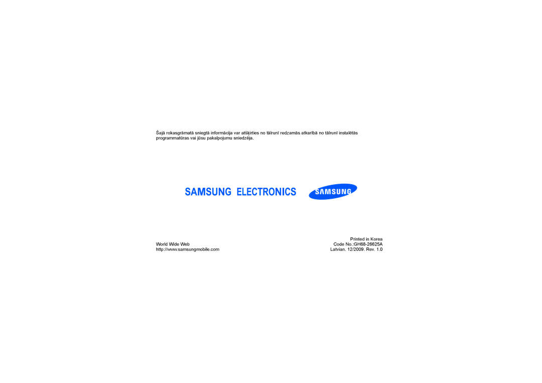 Samsung GT-S7070PWBCIT, GT-S7070PWAXEF, GT-S7070PWRCIT, GT-S7070AVAVIP, GT-S7070PWACRO manual English IND /2010. Rev 