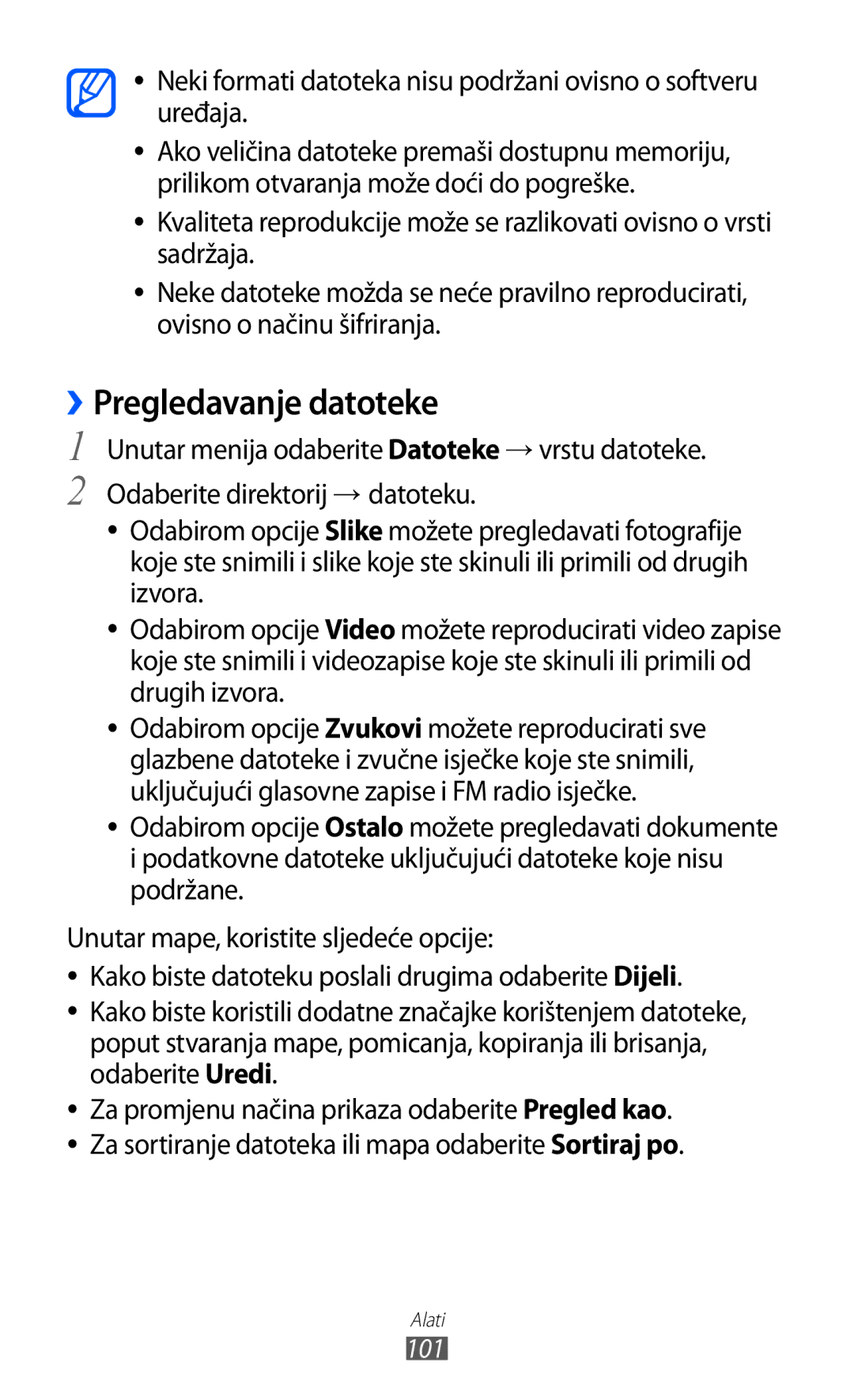 Samsung GT-S7230GRETRA, GT-S7230DWEVIP, GT-S7230TAETWO, GT-S7230TAETRA, GT-S7230GREVIP manual ››Pregledavanje datoteke 